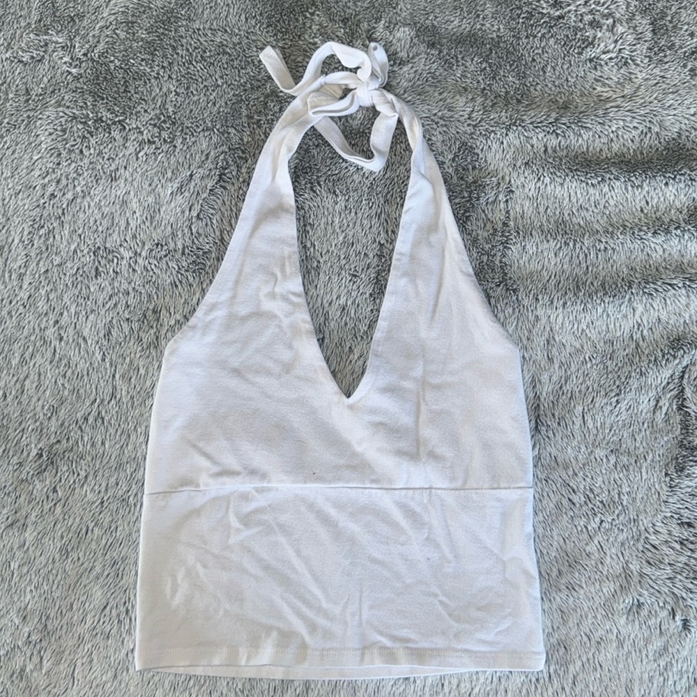 White halter top